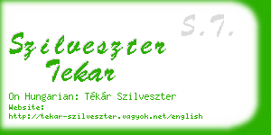 szilveszter tekar business card